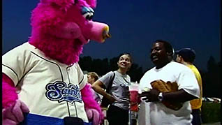 A man at a baseball game