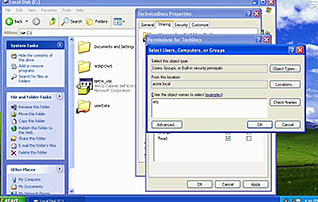 A screenshot of someone creating shared folders