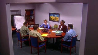 A team meeting in the conference room