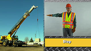 How to signal a crane to stop