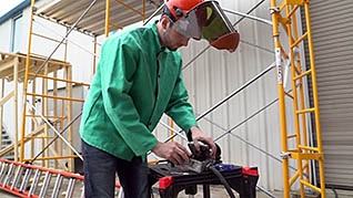 Man working with electricity