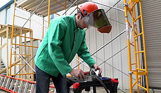 Man working with electricity