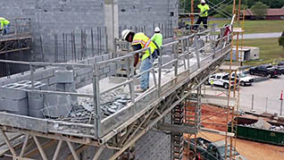 Men working on a building