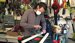 Man working with wood