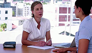 Two women having a conversation