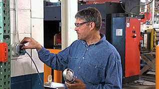 A man turning off a switch