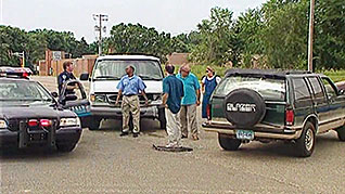 A first responder responding to a car accident