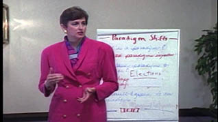 A women conducting a meeting