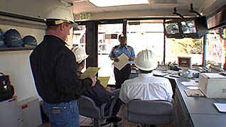 Workers in a meeting