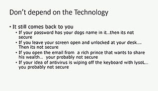 A slide about device security