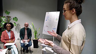 Woman giving a presentation