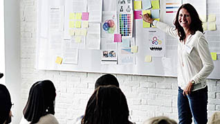 Woman giving a presentation