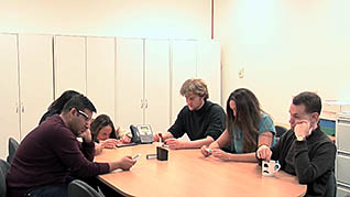 Group sitting in a conference room