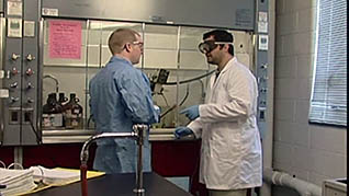 Two men working in a lab