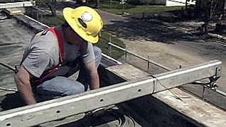 A man inspecting his scaffold