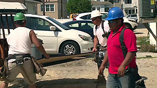 Three men on the jobsite