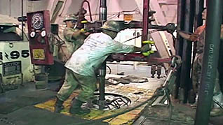 Oilfield workers drilling in the oilfield hand safety training video