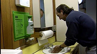 A man washing his hands