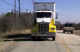 Truck driving on highway