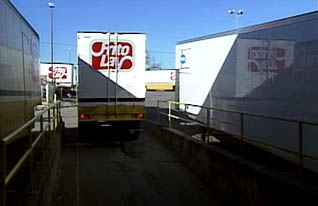 Truck in a loading zone
