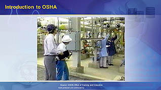 A slide introducing OSHA