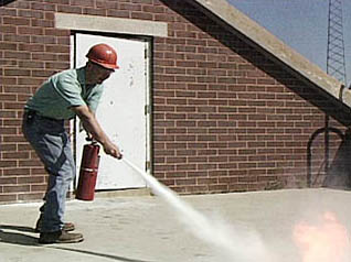 Screenshot of an instructor in the industrial fire prevention video