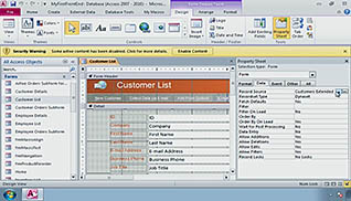 A screenshot of a customer list