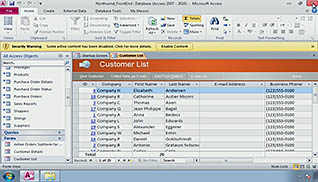A screenshot of someone going through a customer list
