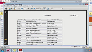 A screenshot of the final customer list