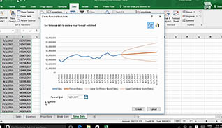 Excel display with graph