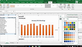 Excel display with graph