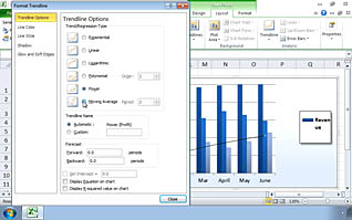 Excel display with graph