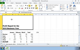 Excel cells display