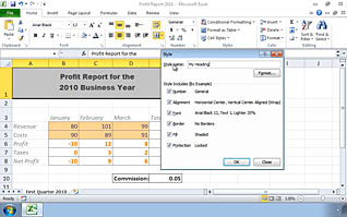 Excel cells display