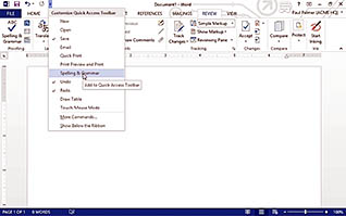 Using additional save options while customizing the environment in Microsoft Word 2013