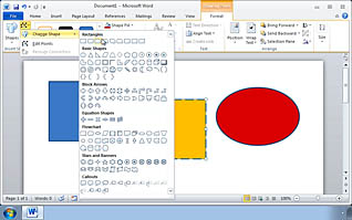 Coloring customized graphic elements in Microsoft Word 2010
