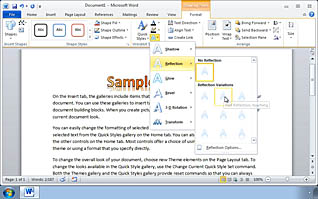 Customized graphic text elements in Microsoft Word 2010