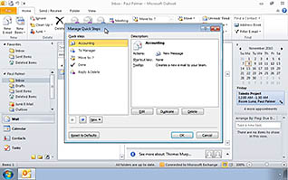 Outlook display with drop box