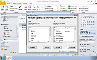 Outlook display with drop box