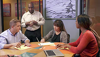 People talking in a conference room