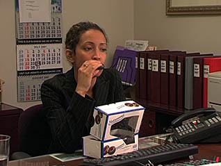 A women eating a snack