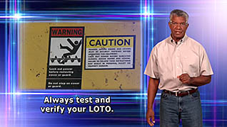 A man explaining to always test and verify the your lockout/tagout