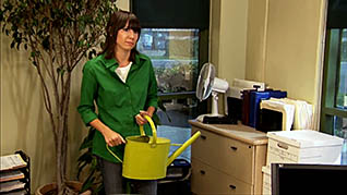 A women watering plants